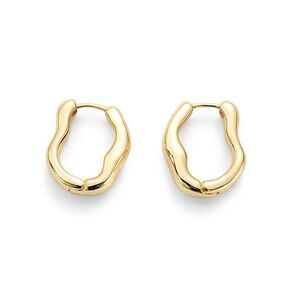 18K Gold Plated 925 Sterling Silver Posts Alloy Base Hoop Fashion Earrings NEW